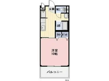 アイリスI(1K/1階)の間取り写真