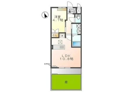 AVANTI HILLS アヴァンティ ヒルズ(1LDK/1階)の間取り写真