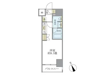 リビオレゾン新虎通(ワンルーム/10階)の間取り写真