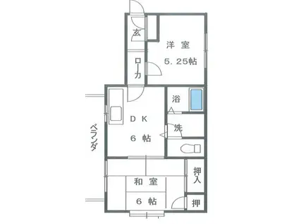 辻王ハイツ(2DK/2階)の間取り写真