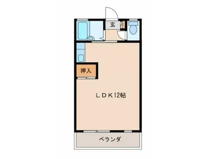 メゾンドU(1K/3階)の間取り写真