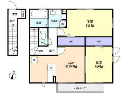 レグルス・K(2LDK/2階)の間取り写真