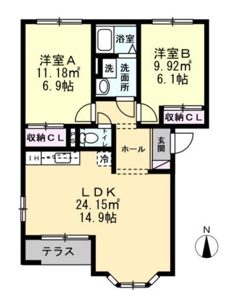 SOURIRE(2LDK/1階)の間取り写真