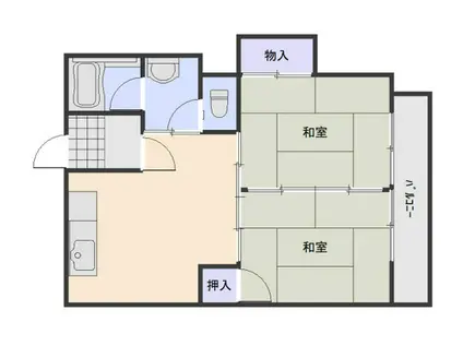 ふじマンション(2LDK/4階)の間取り写真