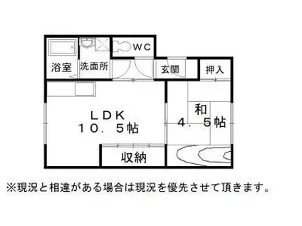 コスモスハイツ(1LDK/1階)の間取り写真