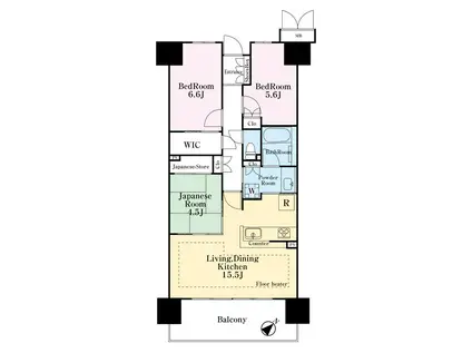 レジデントプレイス西葛西(3LDK/9階)の間取り写真