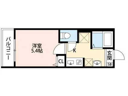 西武池袋線 江古田駅 徒歩6分 3階建 築8年(1K/2階)の間取り写真