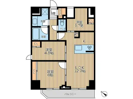 CITY LUX YOKOHAMA(2SLDK/7階)の間取り写真