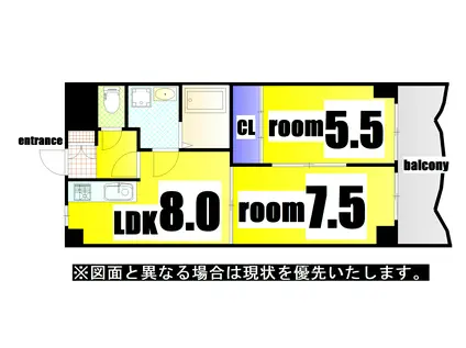 ロイヤルエレガンス(2LDK/5階)の間取り写真