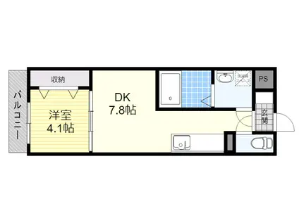 グランツ森町(1DK/3階)の間取り写真