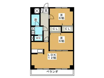 ガーデンアネックス(2LDK/4階)の間取り写真