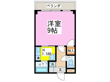 パセオ江端(1K/2階)の間取り写真