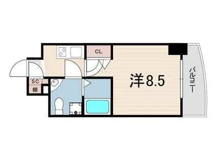 セレニテ甲子園2号棟(1K/3階)の間取り写真
