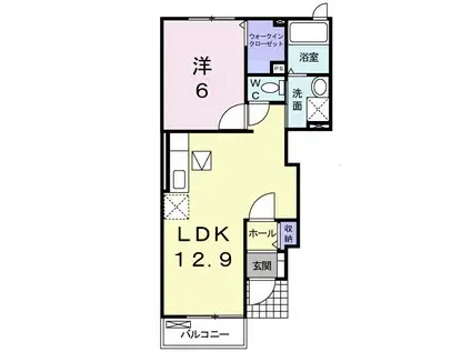 リーフグリーン ハイツIII(1LDK/1階)の間取り写真