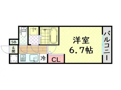 エスリード大阪フェリス(1K/3階)の間取り写真