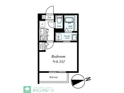 相模原市南区相武台2丁目IIアパート(1K/3階)の間取り写真