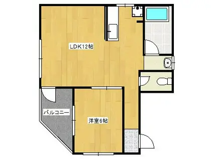 セント・スゥーザン(1LDK/3階)の間取り写真