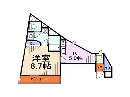 ル・タン・ウルー・エス(1K/1階)の間取り写真