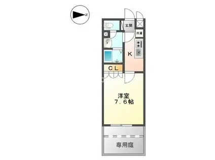 カトル・セゾン(1K/1階)の間取り写真