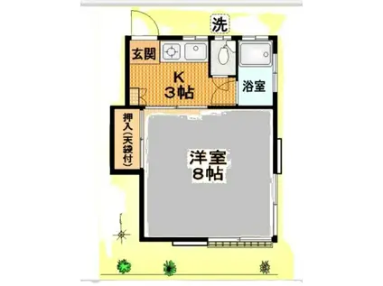 コーポラス クリ(1K/1階)の間取り写真