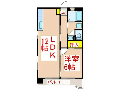 ダイム III(1LDK/11階)の間取り写真