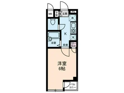 LUMIELE S・KII(1K/3階)の間取り写真