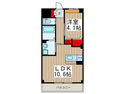 サクラス(1LDK/1階)の間取り写真