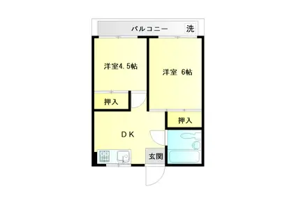 野崎マンション(2DK/2階)の間取り写真
