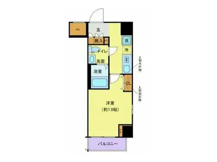 クレヴィスタ蒲田(1K/8階)の間取り写真