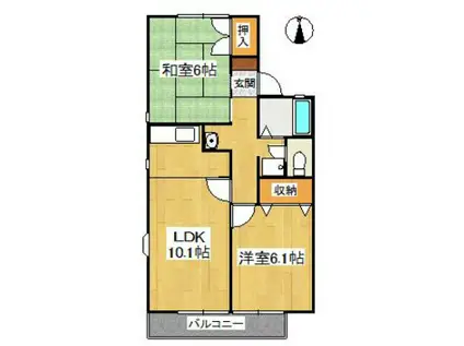 セジュール柳窪(2LDK/2階)の間取り写真