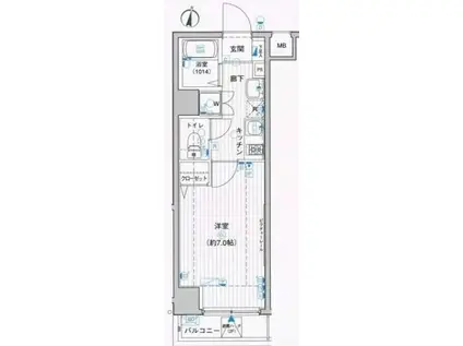ラグジュアリーアパートメント本郷(1K/4階)の間取り写真