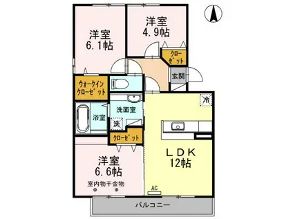 ルミエール藤崎(3LDK/1階)の間取り写真