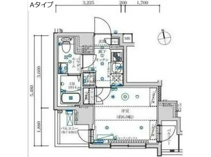 MAXIV八王子(1K/8階)の間取り写真