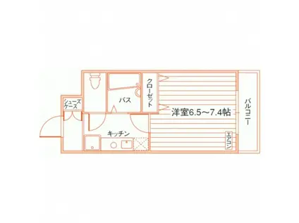 グランルージュ中野南台(1K/10階)の間取り写真