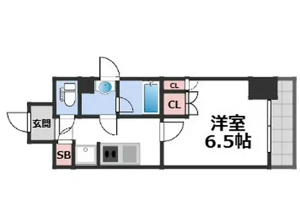 コンフォリアリブ博労町一丁目Q(1K/12階)の間取り写真