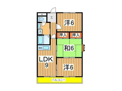 ロイヤル南柏(3LDK/1階)の間取り写真