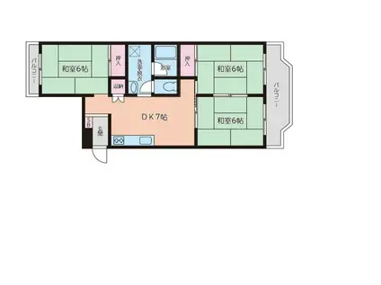シャルマンハイツ下曽根(3DK/3階)の間取り写真