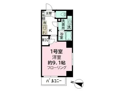 LEO伍拾九番館(1K/5階)の間取り写真