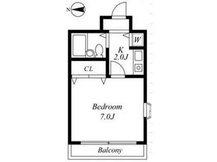 碑文谷壱番館(1K/3階)の間取り写真