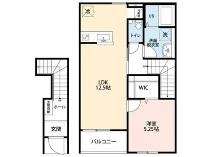 リーブルファイン小平仲町(1LDK/2階)の間取り写真