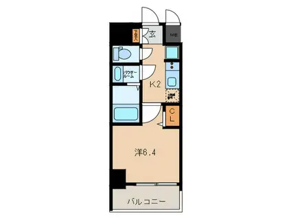 プレサンス神戸キュリオ(1K/5階)の間取り写真