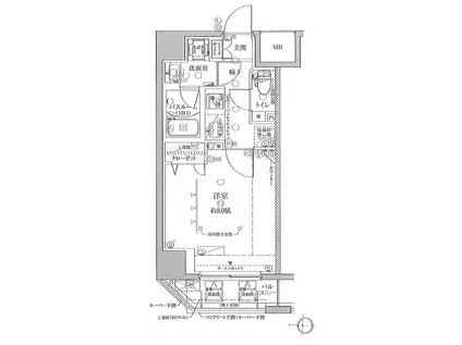 クレヴィスタ亀戸IV(1K/5階)の間取り写真