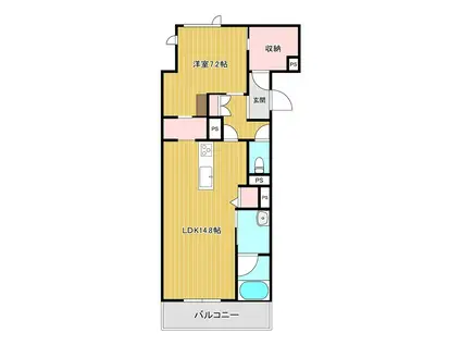 クレッシェンド(1LDK/2階)の間取り写真