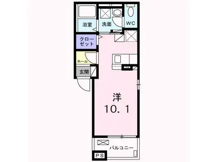 メルヴェーユ チーヨ(ワンルーム/3階)の間取り写真