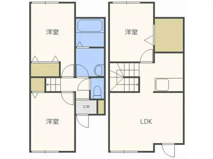 プランドール新川II(3LDK/1階)の間取り写真