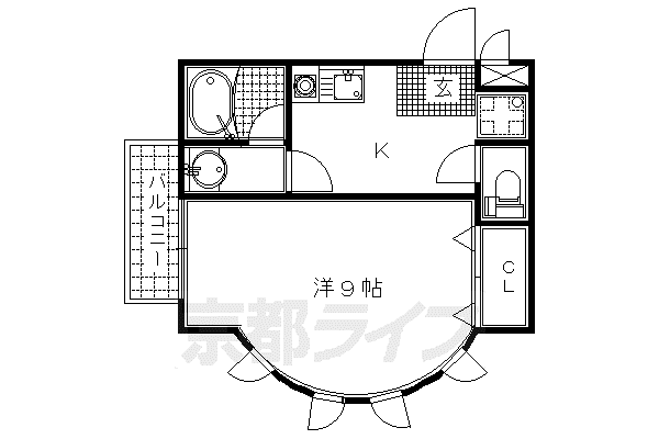 アルテミス藤森(1K/1階)の間取り写真