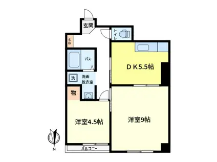 ユニレジデンス金町(2DK/3階)の間取り写真