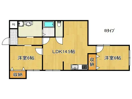 れんげガーデン(2LDK/1階)の間取り写真