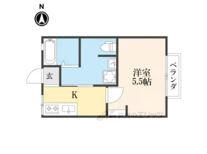 ハイツ大門(1K/2階)の間取り写真