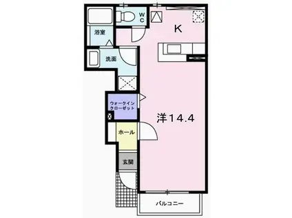 パークメゾン田寺I(1K/1階)の間取り写真